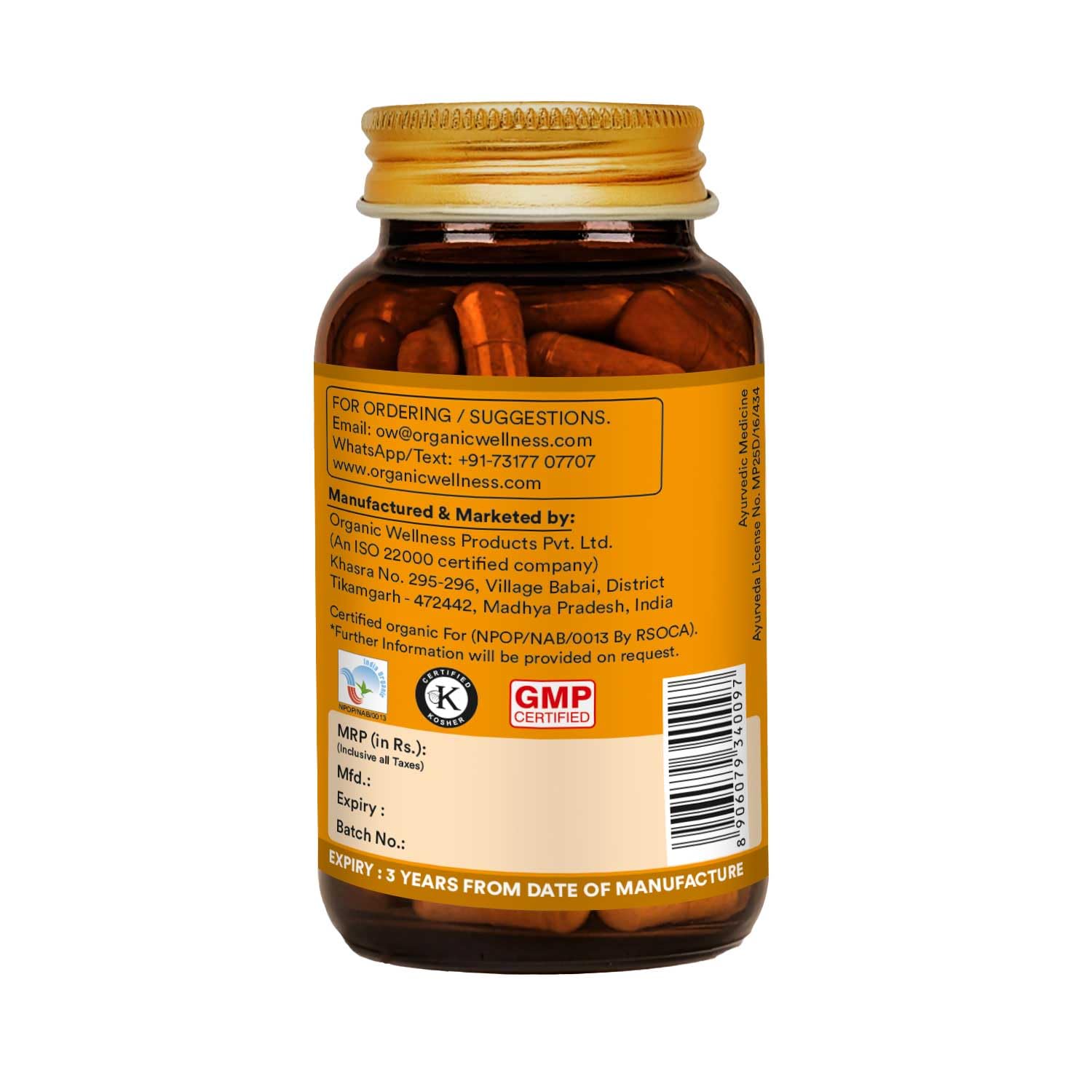 Organic Wellness Turmeric 90 Capsules - Ảnh 3
